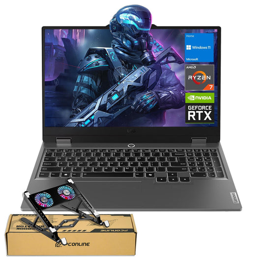 Lenovo LOQ 15 15ARP9 RTX 4060 Gaming Laptop, 15.6" FHD 144Hz, AMD Ryzen 7 7435HS, NVIDIA RTX 4060, 32GB DDR5 RAM, 1TB SSD, Backlit KB, RJ-45, Bundle with PCO Laptop Cooler