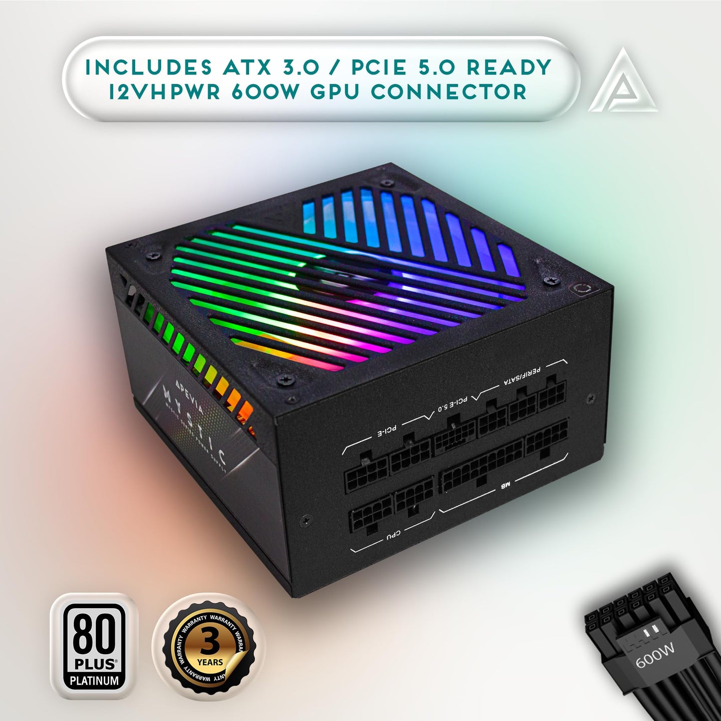 Apevia ATX-PM850W PCIe 5.0 ATX 3.0 Ready Premier 850W 80+ Gold Certified