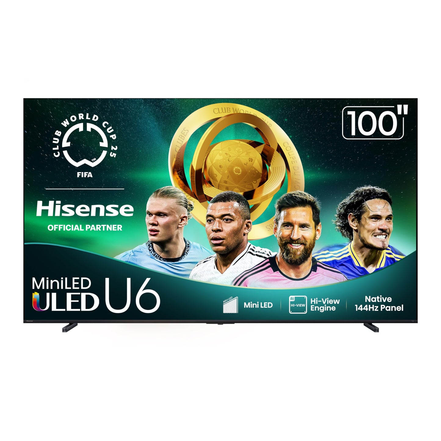 Hisense 55" Class U6 Series Mini-LED 4K UHD Smart Fire TV (55U65QF, 2025 Model) - QLED, Native 144Hz, HDR10+, Dolby Vision IQ, Dolby Atmos, Game Mode Pro, ALLM, Alexa Built in, Black