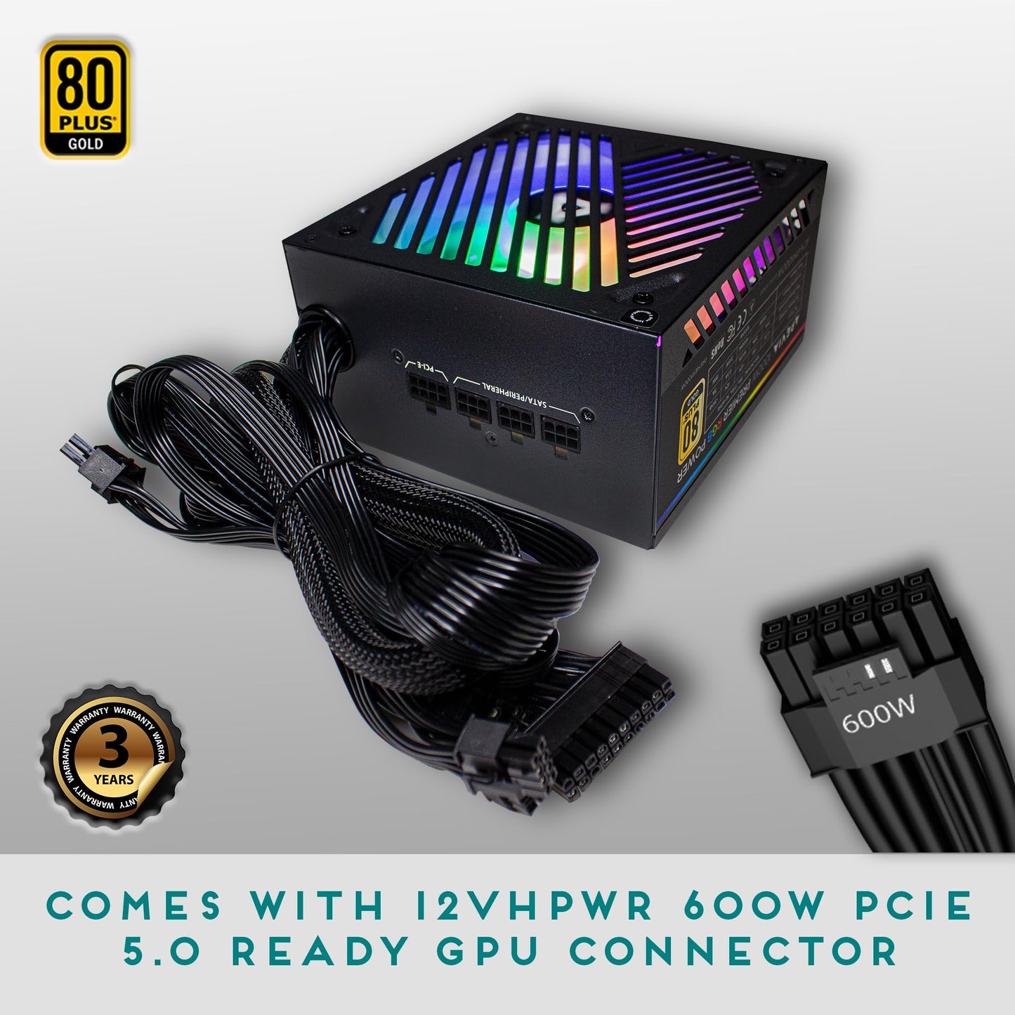 Apevia ATX-PM850W PCIe 5.0 ATX 3.0 Ready Premier 850W 80+ Gold Certified
