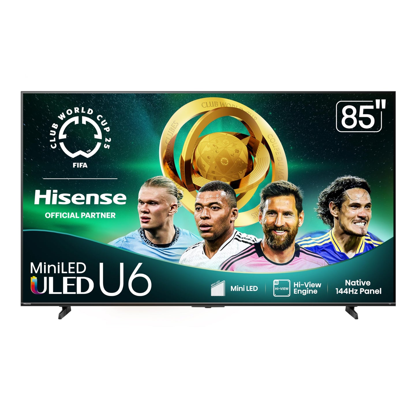 Hisense 55" Class U6 Series Mini-LED 4K UHD Smart Fire TV (55U65QF, 2025 Model) - QLED, Native 144Hz, HDR10+, Dolby Vision IQ, Dolby Atmos, Game Mode Pro, ALLM, Alexa Built in, Black