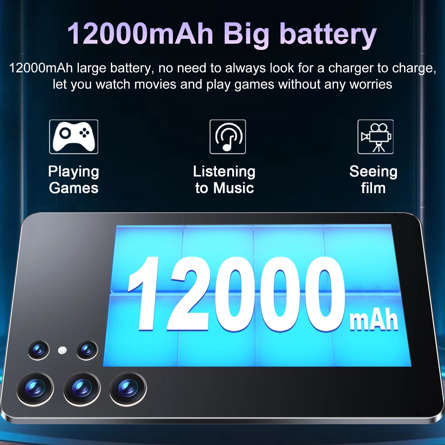 2025 5G New 10.36Inch Tablet Android 16GB RAM 1TB ROM Android 13.0 12000mAh Battery 16MP 32MP 10 Core Dual Sim Network Bluetooth