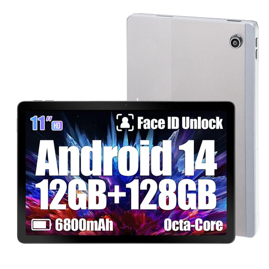 C9+ 11 Inch Tablet HD Display Android14 Octa-Core Processor 12GB RAM+128GB ROM(1TB TF) 5MP+13MP Split-Screen 6800mAh Battery PAD