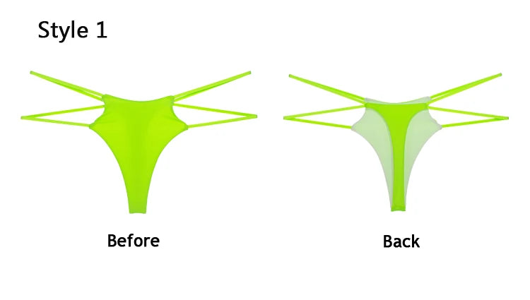 Felinus Women Panties Sexy Binikini Low Waist Underwear Double Thin Strap G-String Thong Seamless Breathable Female Lingerie