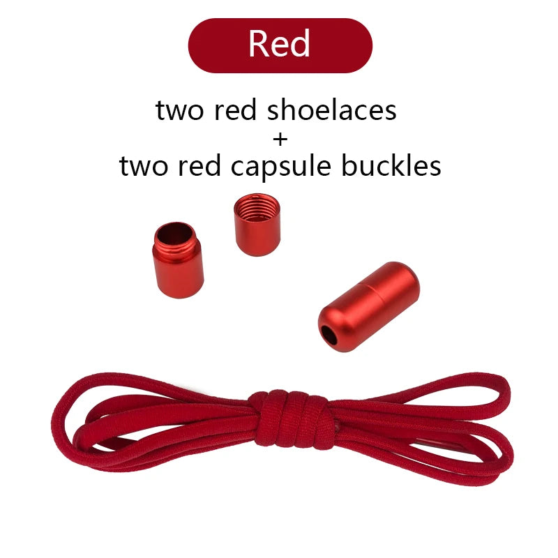 New Version Elastic No Tie Shoelaces Metal Lock Shoe Laces For Kids Adult Sneakers Quick Shoelaces Semicircle Shoestrings