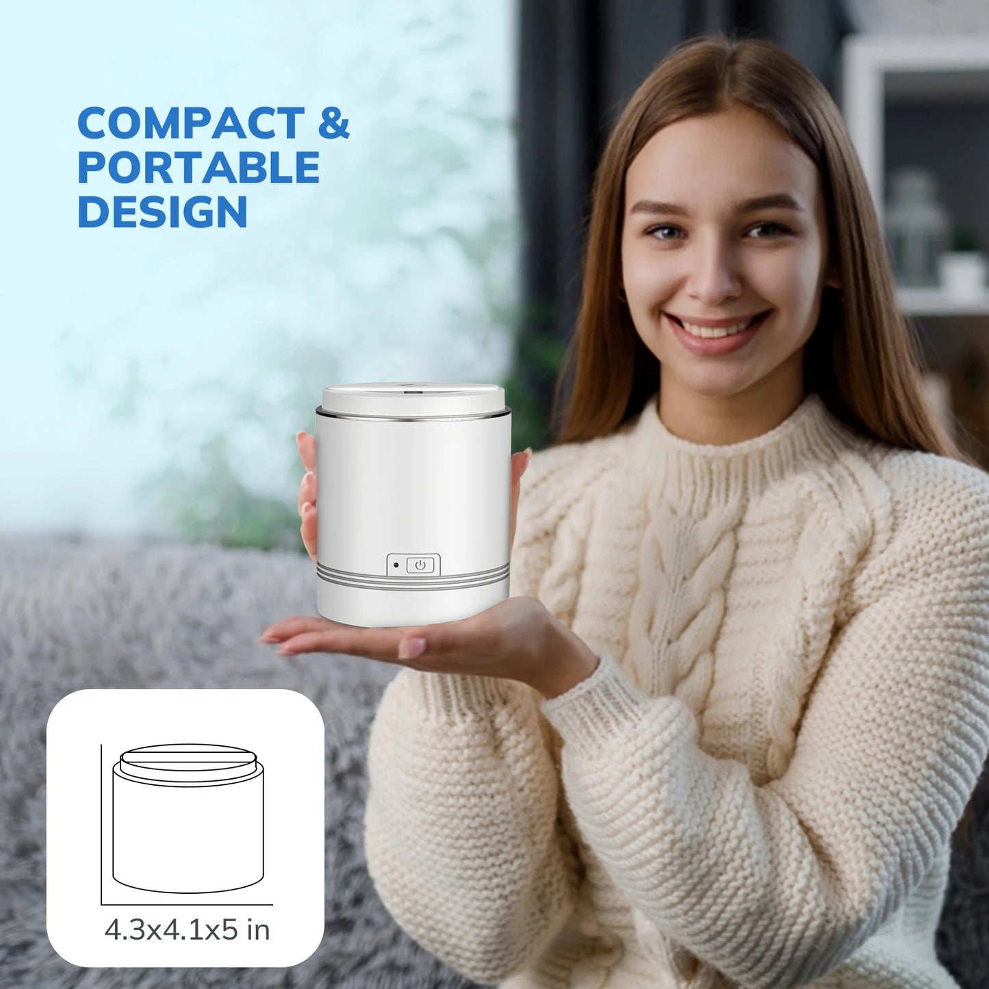 Household Ultrasonic Cleaner - Dental Cleaning Mouth Guard, Aligner, Braces, Toothbrush Heads, Jewelry Cleaner