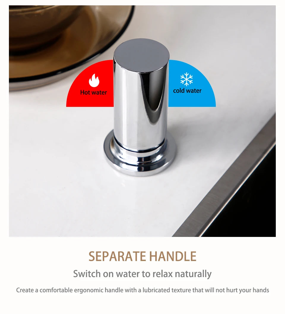 Bathroom Kitchen Basin Faucet Deck Mounted Hot & Cold Water Smesiteli Chrome and Black Single Handle Dual Hole Pull Out