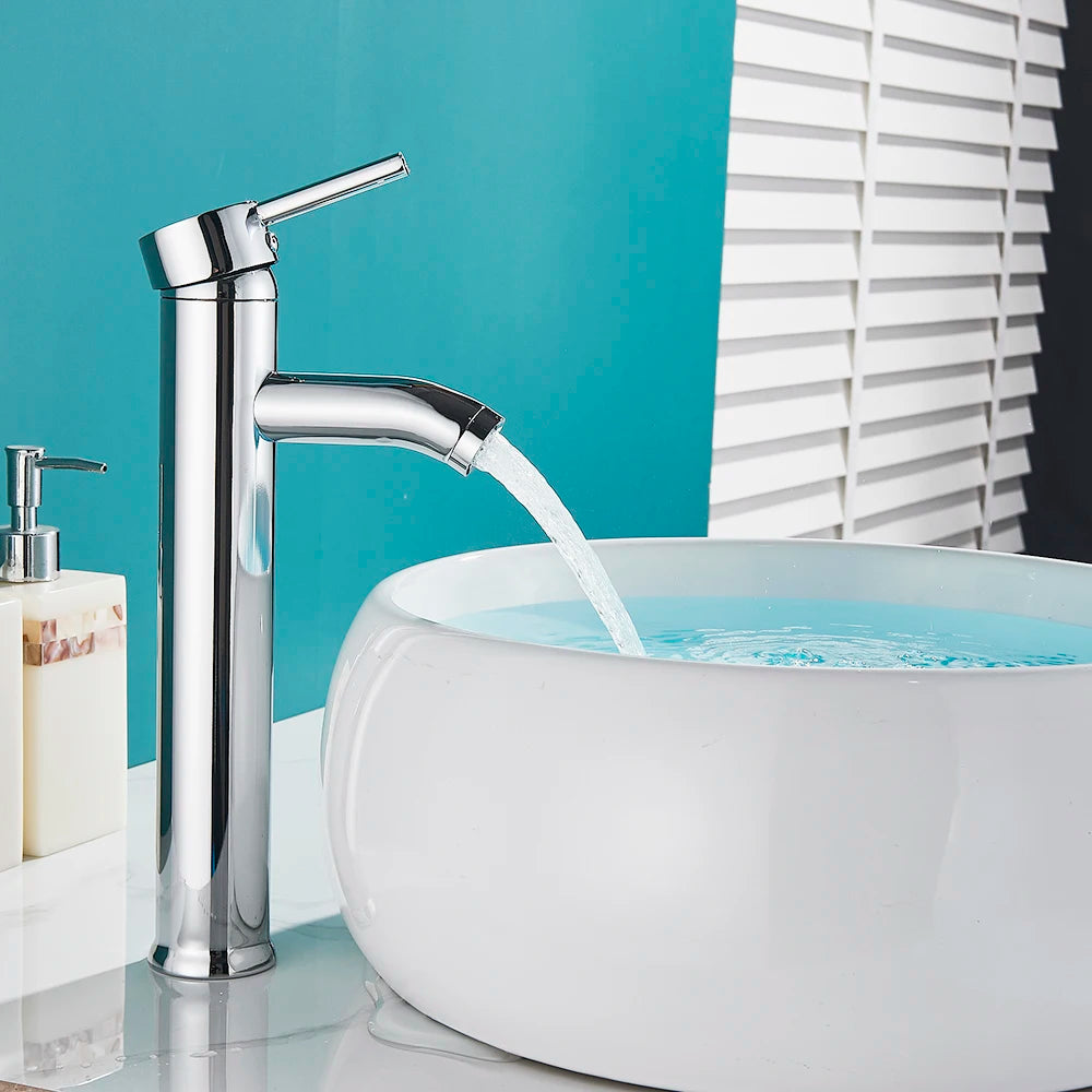 Matte Black Single Handle Cold Hot Water Basin Faucet Bathroom Cabinet Faucet Contracted Basin Faucet Deck Mounted