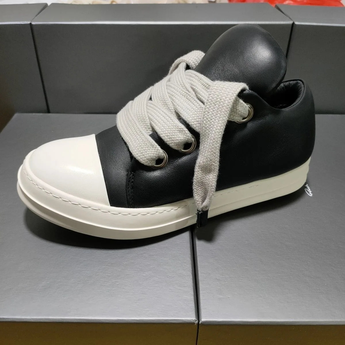 Men's Owens Vintage Sneakers Designer Low-top Padded LWG-certified Grained Lambskin Board Shoes Black