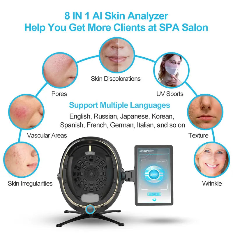 2025 Professional 3D Magic Mirror Skin Analyzer: Advanced Monitor, Detector & Camera for Facial Machines, Perfect for Salon Skin