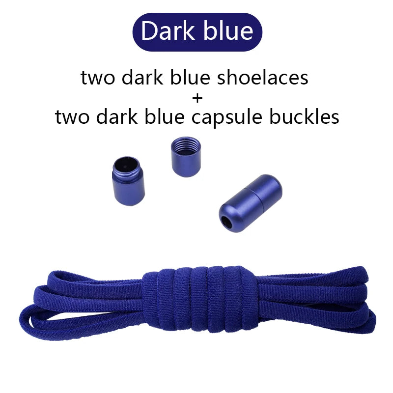 New Version Elastic No Tie Shoelaces Metal Lock Shoe Laces For Kids Adult Sneakers Quick Shoelaces Semicircle Shoestrings