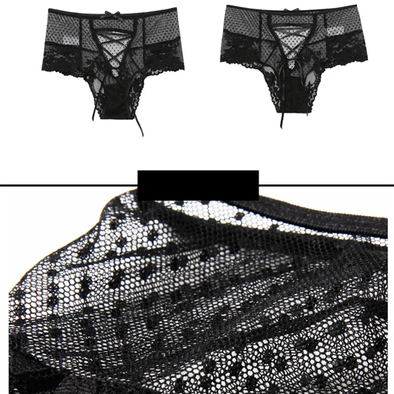 Comeondear High Waist Lace Panties Plus Size 3XL 5XL 6XL Hollow Underwear Lingerie Mesh Strappy Drop shipping Brazilian Panties