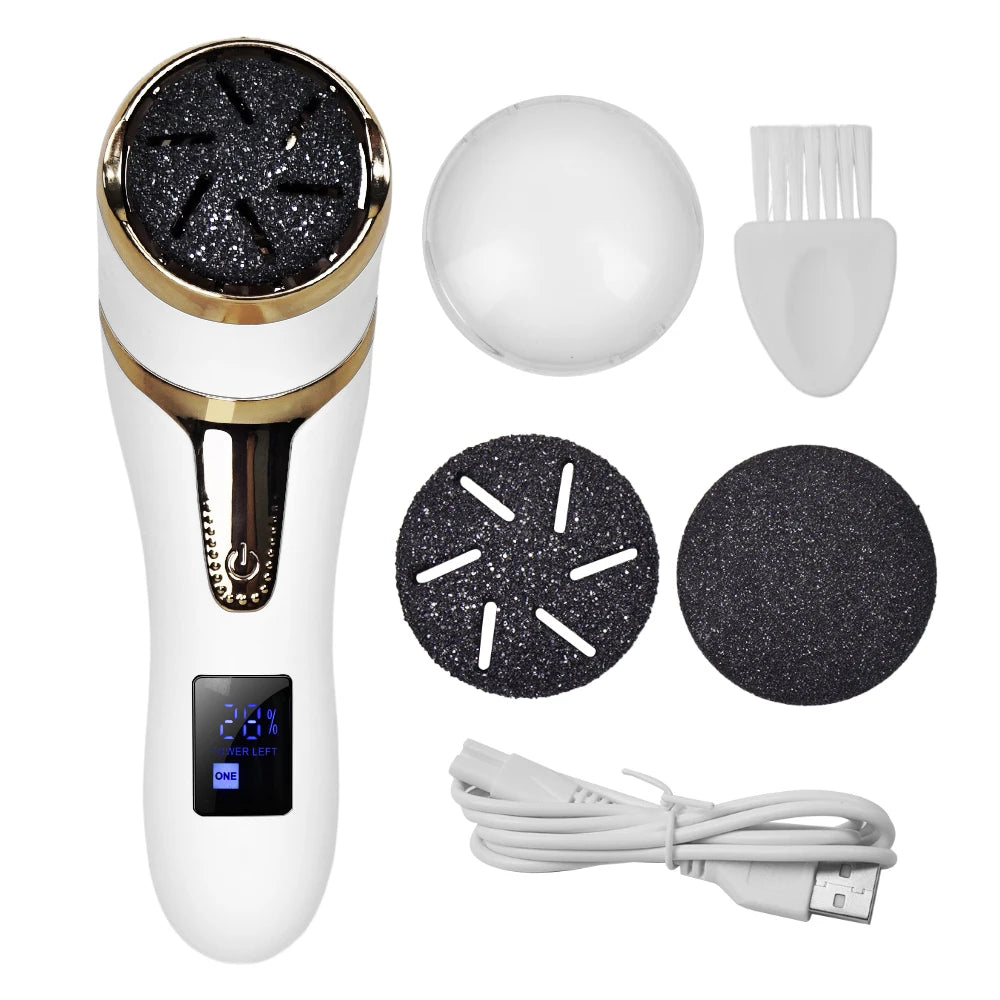 IPX7 Portable Electric Foot File Callus Remover Pedicure Tool for Feet Adjustable Speed Foot File with Sandpaper Discs