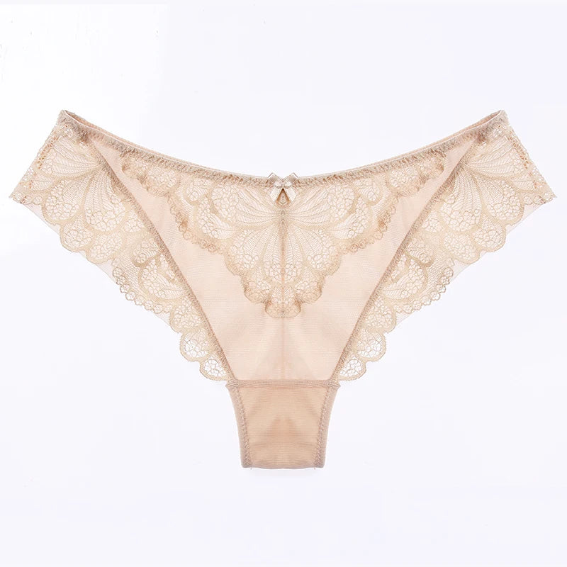 Sexy Women Seamless Panty Floral Lace Hollow Out Transparent Panties Cozy Underwear Female Lingerie Breathable Mesh Low Waist