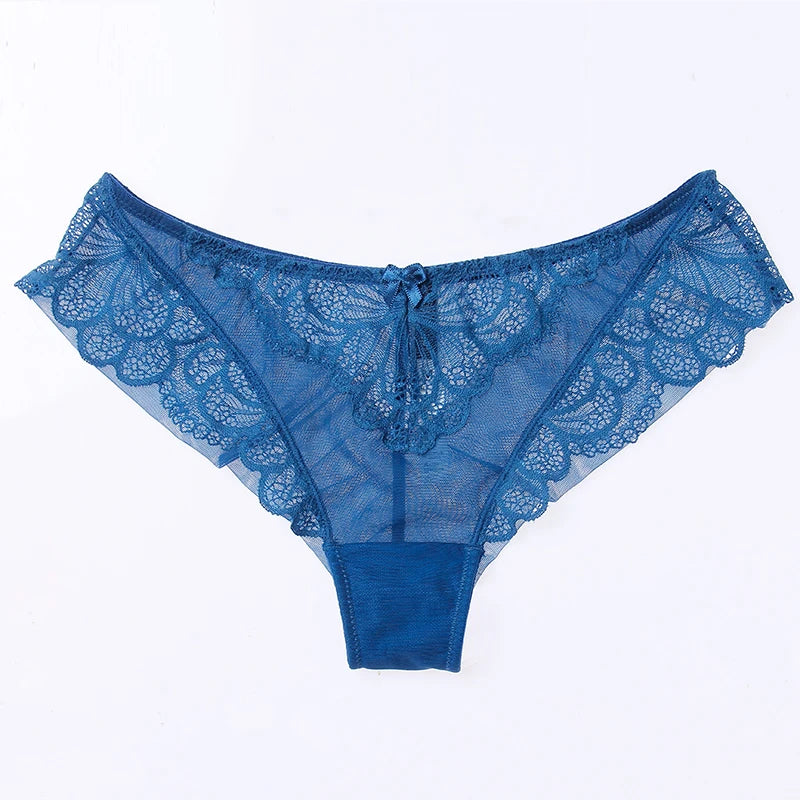 Sexy Women Seamless Panty Floral Lace Hollow Out Transparent Panties Cozy Underwear Female Lingerie Breathable Mesh Low Waist