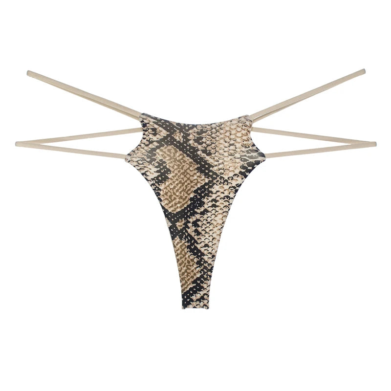 Felinus Women Panties Sexy Binikini Low Waist Underwear Double Thin Strap G-String Thong Seamless Breathable Female Lingerie