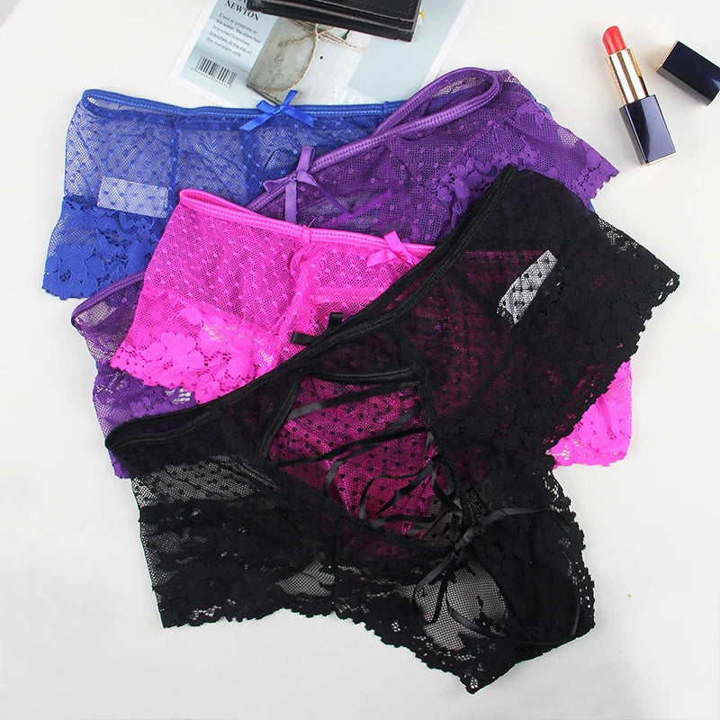 Comeondear High Waist Lace Panties Plus Size 3XL 5XL 6XL Hollow Underwear Lingerie Mesh Strappy Drop shipping Brazilian Panties