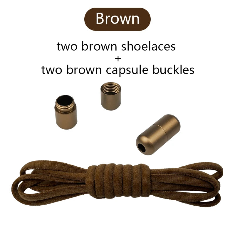 New Version Elastic No Tie Shoelaces Metal Lock Shoe Laces For Kids Adult Sneakers Quick Shoelaces Semicircle Shoestrings