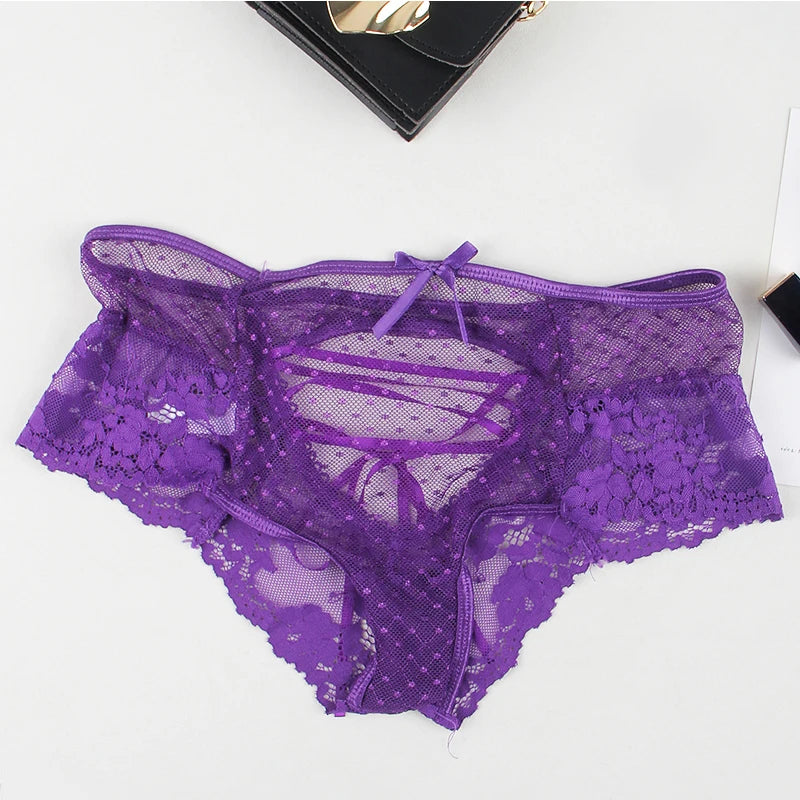 Comeondear High Waist Lace Panties Plus Size 3XL 5XL 6XL Hollow Underwear Lingerie Mesh Strappy Drop shipping Brazilian Panties