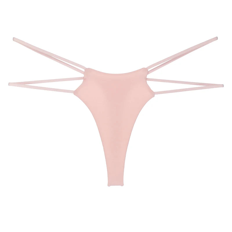 Felinus Women Panties Sexy Binikini Low Waist Underwear Double Thin Strap G-String Thong Seamless Breathable Female Lingerie