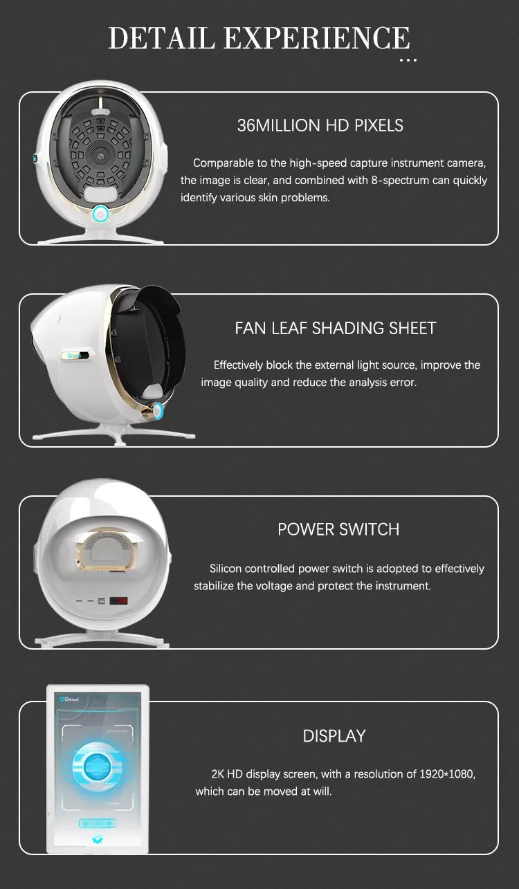2025 Professional 3D Magic Mirror Skin Analyzer: Advanced Monitor, Detector & Camera for Facial Machines, Perfect for Salon Skin