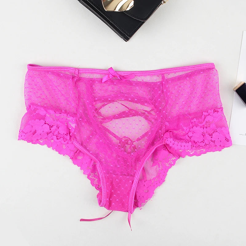 Comeondear High Waist Lace Panties Plus Size 3XL 5XL 6XL Hollow Underwear Lingerie Mesh Strappy Drop shipping Brazilian Panties