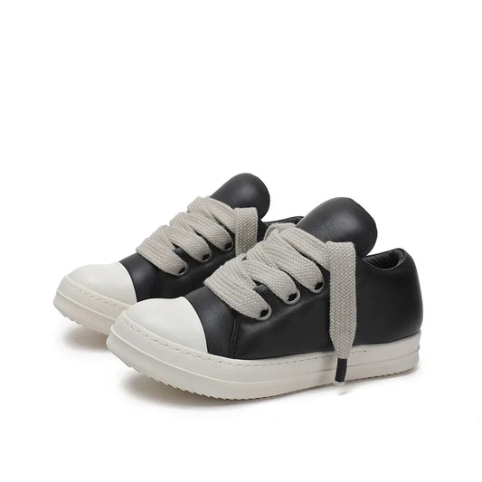 Men's Owens Vintage Sneakers Designer Low-top Padded LWG-certified Grained Lambskin Board Shoes Black