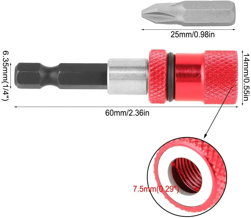1pcs Hex Shank Screw Depth Magnetic Screwdriver Bit Holder 1/4 Inch Hex Driver with Drill Bits Bar Extension Scewdriver Bit