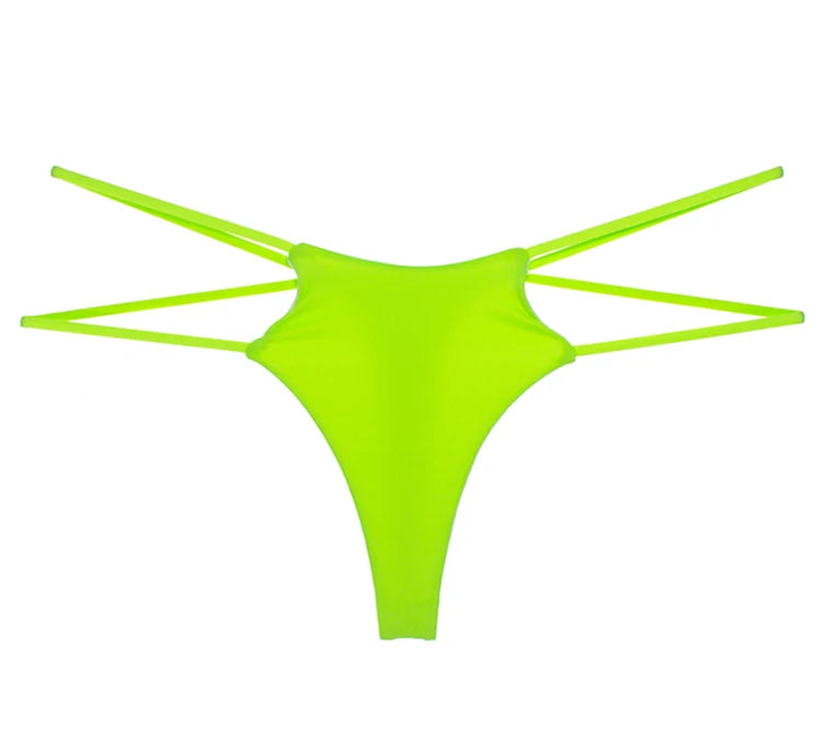 Felinus Women Panties Sexy Binikini Low Waist Underwear Double Thin Strap G-String Thong Seamless Breathable Female Lingerie
