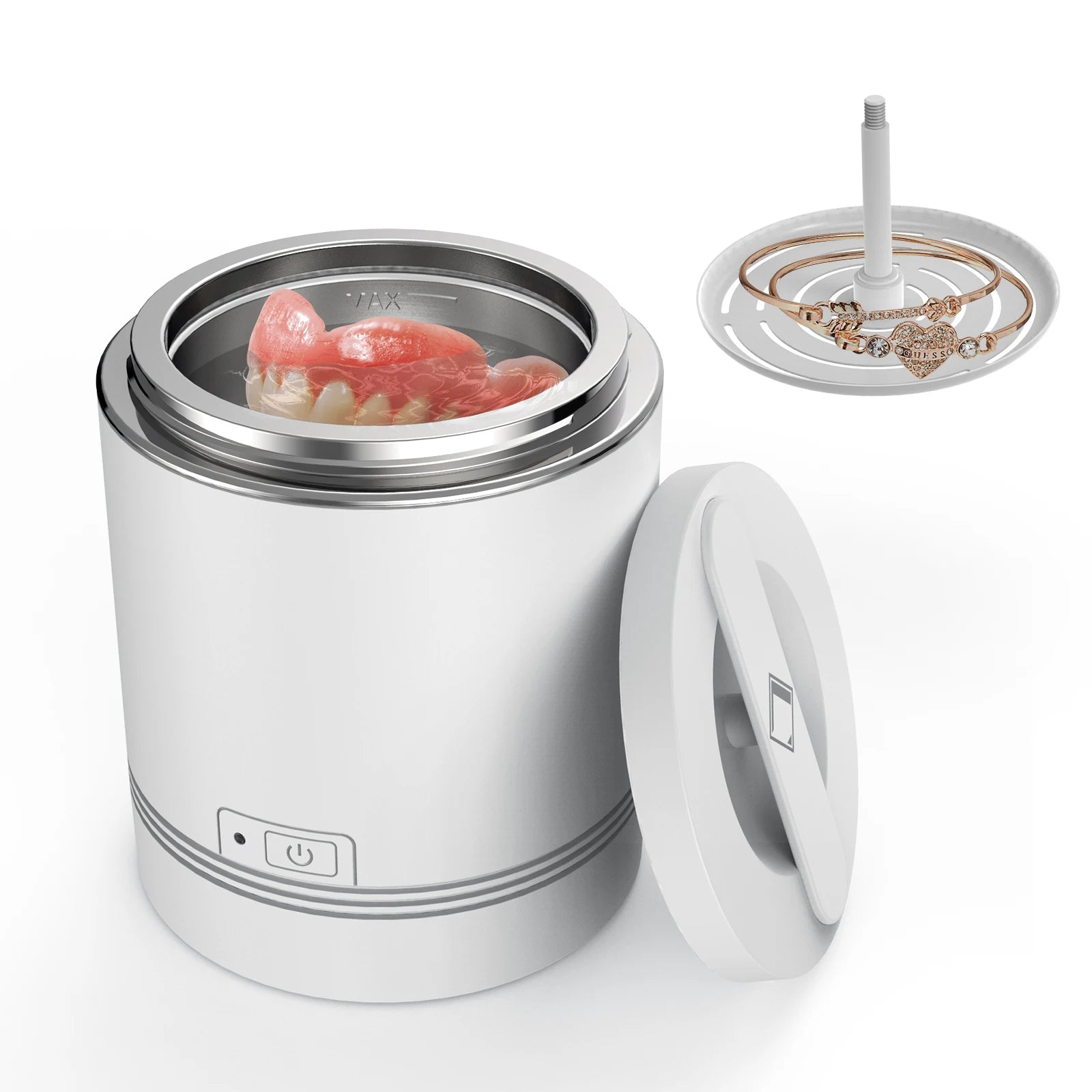Household Ultrasonic Cleaner - Dental Cleaning Mouth Guard, Aligner, Braces, Toothbrush Heads, Jewelry Cleaner