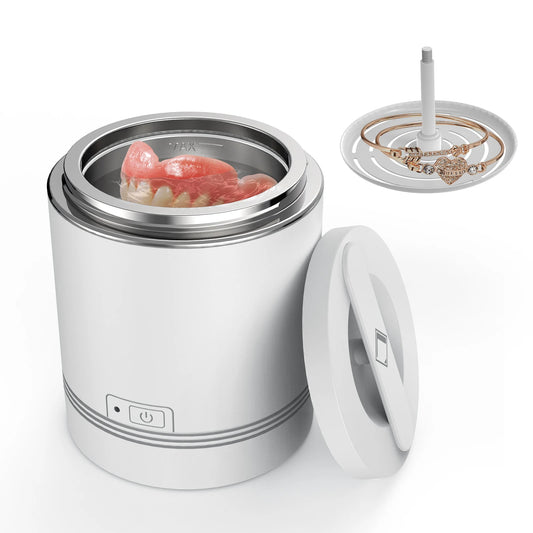 Household Ultrasonic Cleaner - Dental Cleaning Mouth Guard, Aligner, Braces, Toothbrush Heads, Jewelry Cleaner