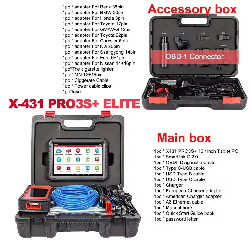 2025 LAUNCH X431 PRO3S+ Elite Bidirectional Scan Tool with J2534,HD Trucks Scan, OEM Topology Map, 50+Service,Online Coding