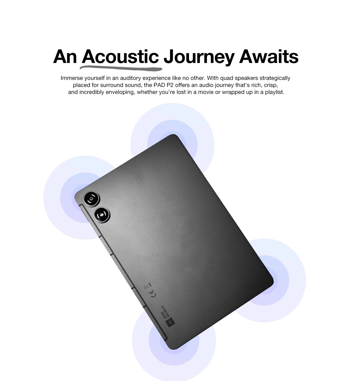Tablet AGM PAD P2 8GB+256GB 11“ FHD Display 50MP Camera 7850MAh Battery MTK G99 480 Nit Brightness Widevine L1