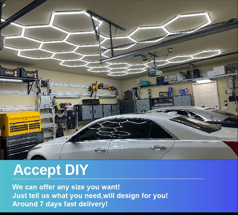 LED Hexagon Connector Cable DIY for Honeycomb Lamp AC110V-240V Barbershop Esports Workshop Garage 4S Car surface Lighting