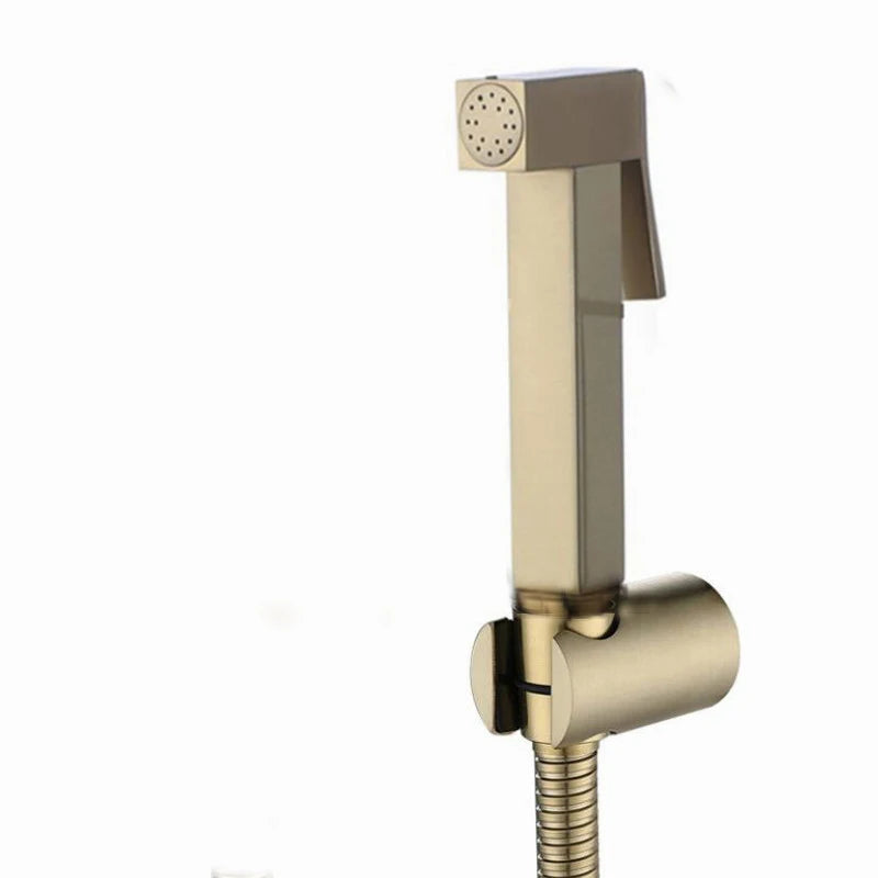 Hand Held Toilet Bidet Sprayer Brushed Gold Stainless Steel Bidet Jet Douche Kit Shattaf Faucet Toilet Washer Cleaning BG909