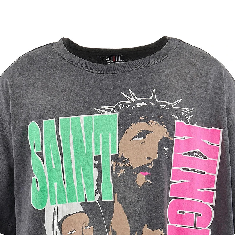 Pay Money To My Pain Saint T-Shirt Men Women Best Quality Oversized 100% Cotton Tee Tops Vintage Washed Black Graphics T Shirt