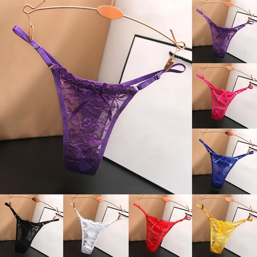 Lace G-string Thongs Ultra-Thin Underwear For Women Panties Sexy Transparent Breathable Lingerie Low Rise Underpants T-Pants