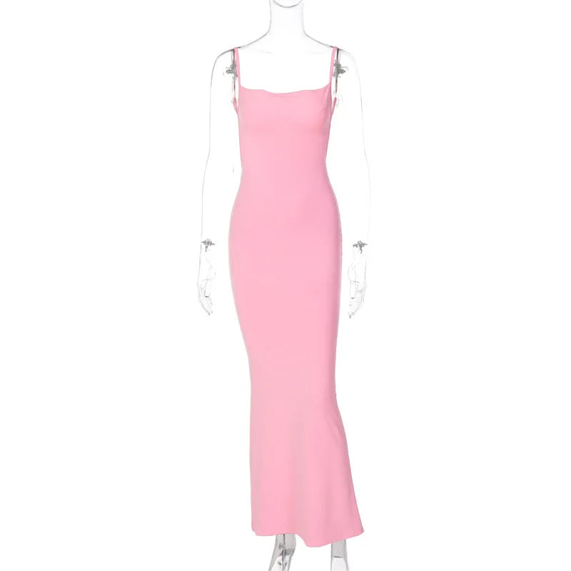 Ladies  Summer Elegant Evening Party Dress Women Sleeveless Backless Maxi Dresses Birthday Night Clubwear Fashion Female Outfits