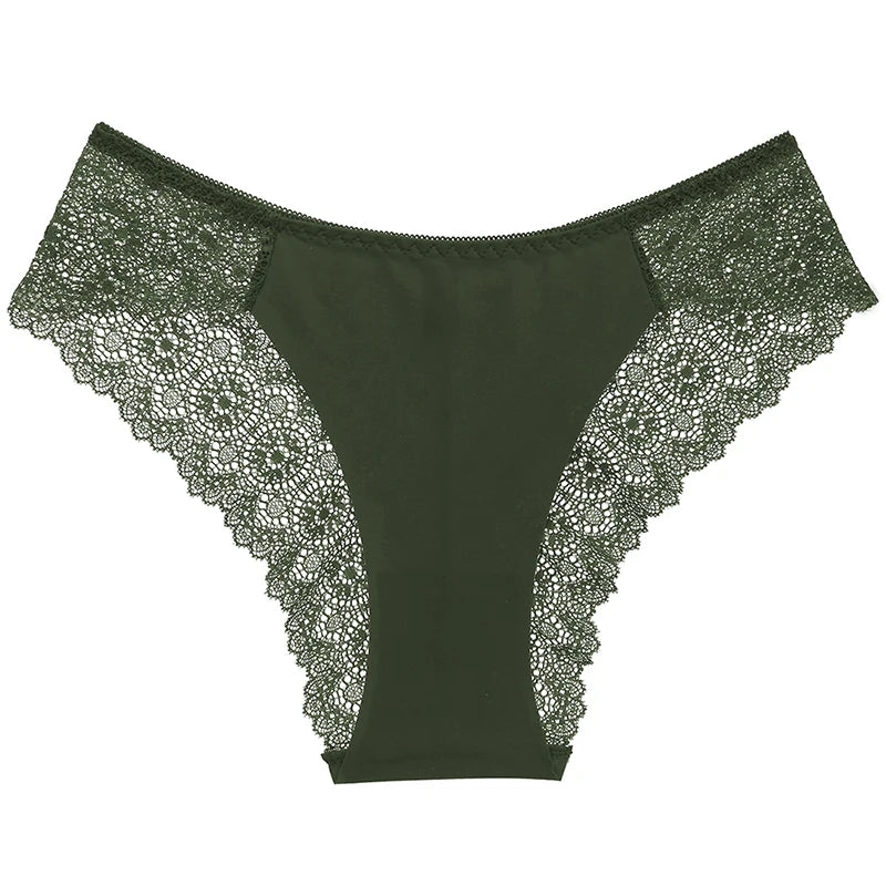 TrowBridge 3PCS/Set Sweet Women's Panties Silk Satin Underwear Lace Sexy Lingerie Girls Breathable Briefs Soft Comfortable Panty