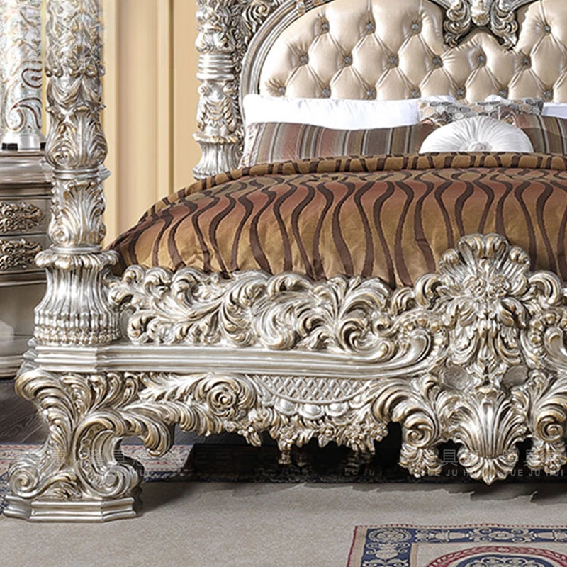 Double Light Luxury Bed Wedding European Frame Apartment Wedding Bed Modern High End Design Cama De Casal Bedroom Furniture