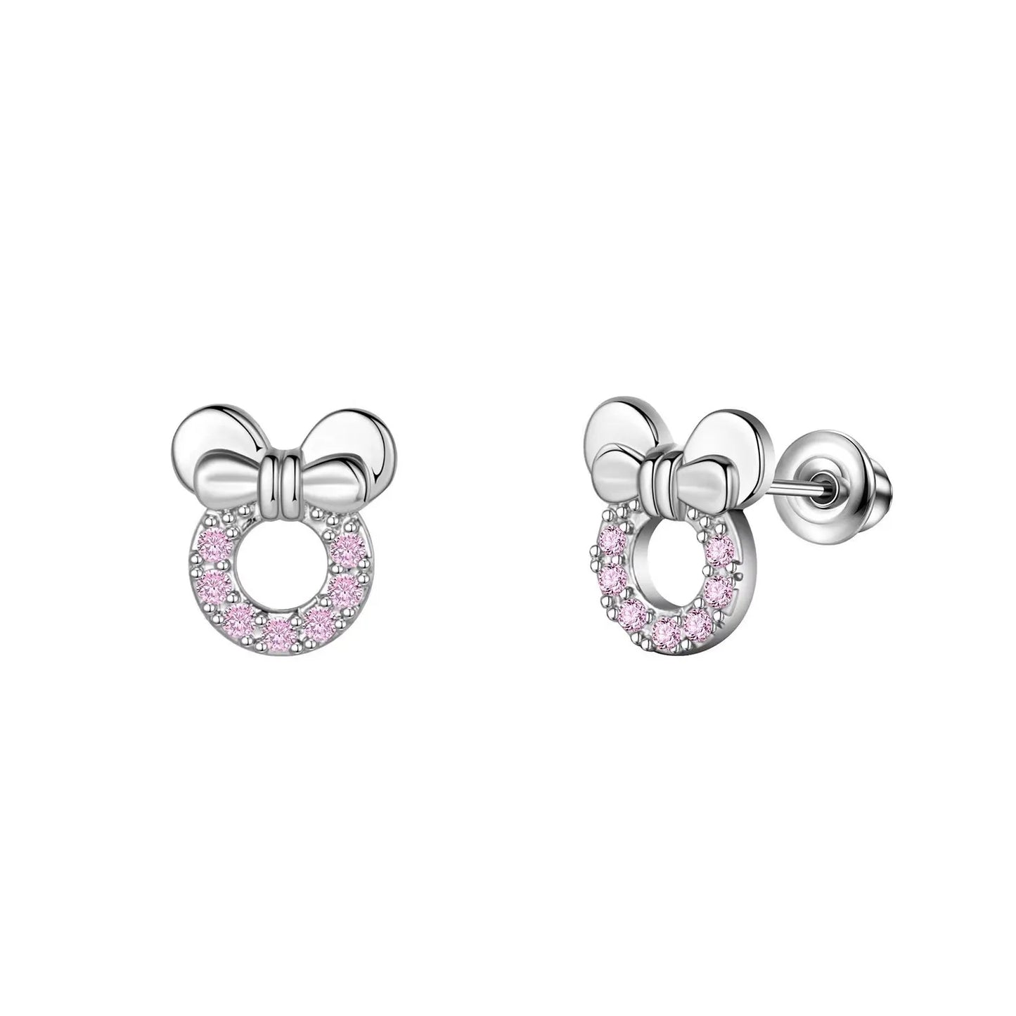 1 or 4 Pair Hypoallergenic Surgical Stainless Steel Earrings for Girls Kids Women Screw Back Earrings Flower Butterfly Toddler