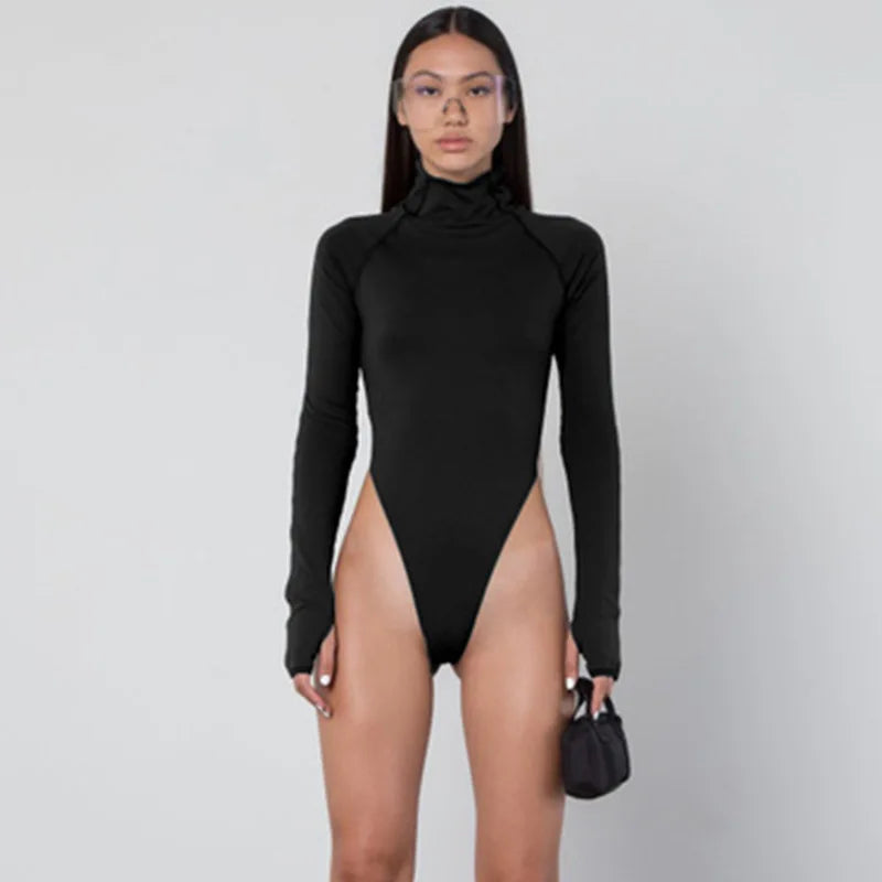 Women Jumpsuits Fashion Bodysuit Elegant Long Sleeve Slim Fit Casual Body Top Ladies Long Sleeve Leotard Stretch Autumn Romper