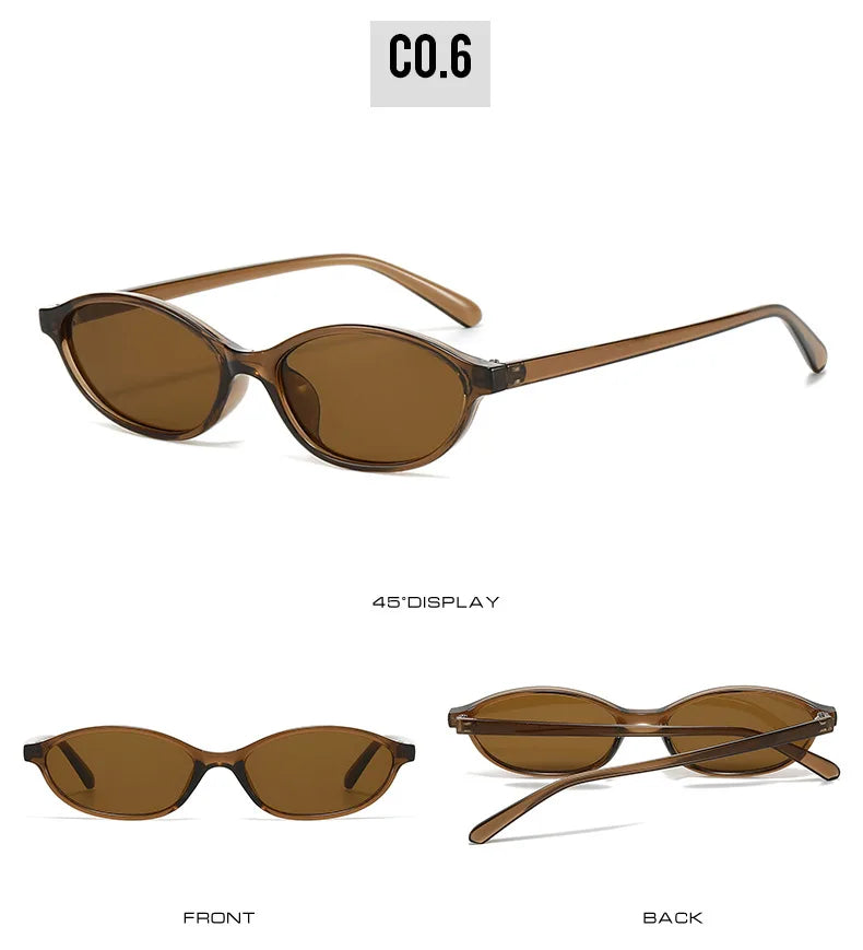 2024 Women's Leopard Brown Sunglasses Fashion Brand Small Frame Sun Glasses Ladies Retro Oval Eyewear Shade Oculus De Sol