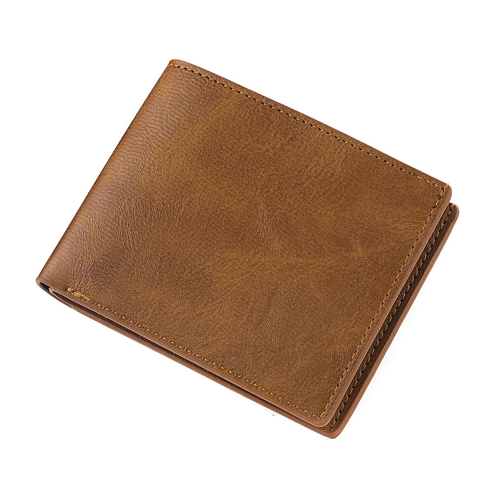 New Man PU Leather Wallet Business Card Holder Thin Business Credit Card Ldentity Holder Vintage Protection Bag Coin Wallet