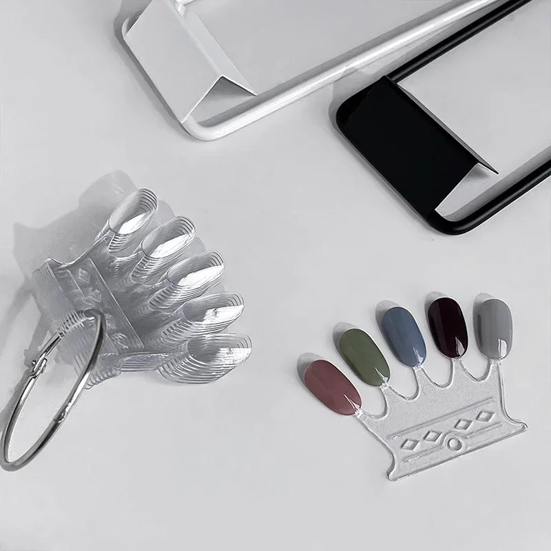 Nail Swatches Color Card Display Chart Gel Polish Template Nail Art Tips Sample Stand Nail Polish Practice Acrylic Palette