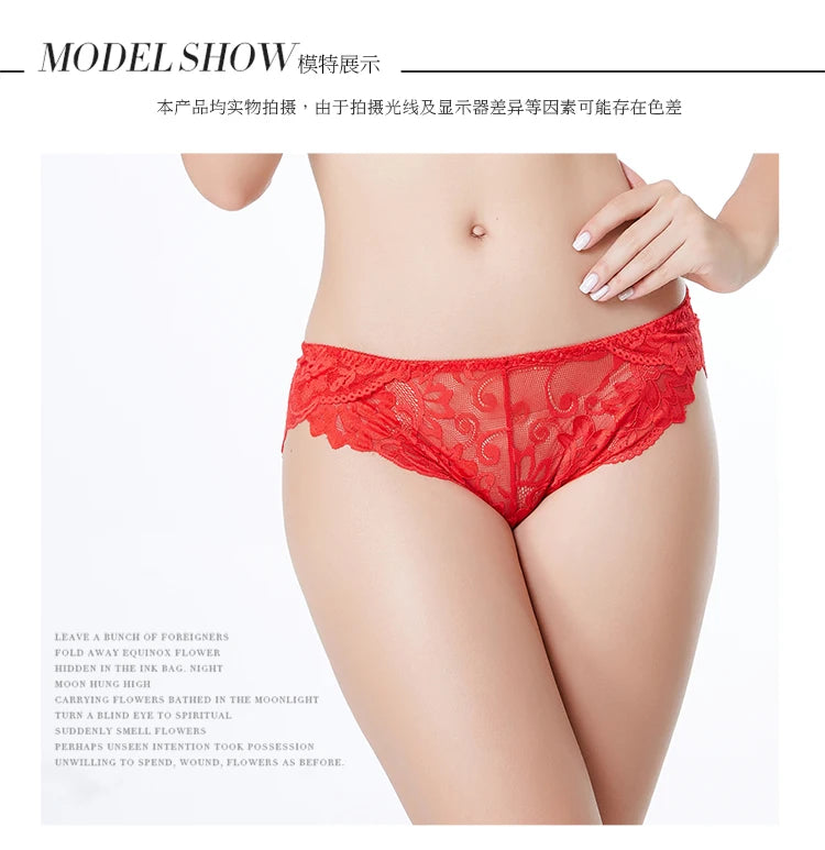 3pcs/Pack Ultra Thin Women Panties Plus Size Briefs for Women Women Full Lace Panties  Solid Sexy Briefs Female Sexy 2XL 3XL 4XL