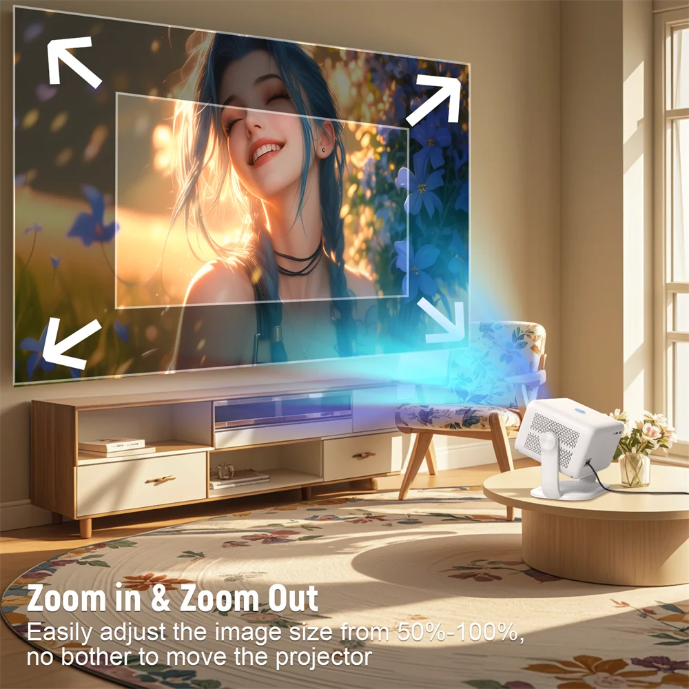 Velec Netflix Certification Projector Android 13 4K Native 1080P 650ANSI With Auto Focus Wifi6 BT5.2 360° Home Outdoor Projector