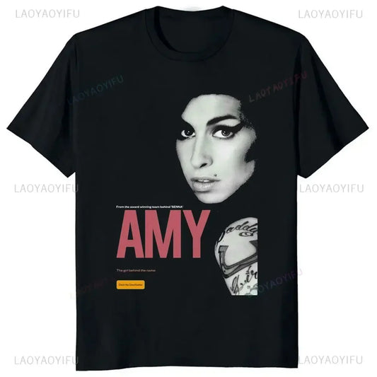 Graphic Print Amy Jade Winehouse Singer British Jazz Legend Summer Trend Harajuku Short Sleeve Unisex Graphic Oversized T-shirt