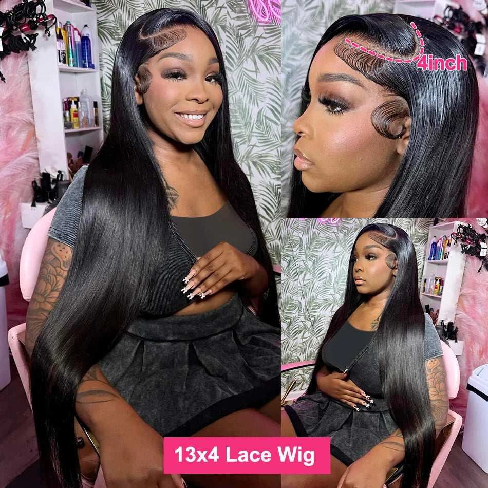 Bone Straight 13x4 HD Lace Front Human Hair Wigs Brazilian Remy Frontal Wig 5x5 Glueless Wigs Human Hair Ready To Wear For Women