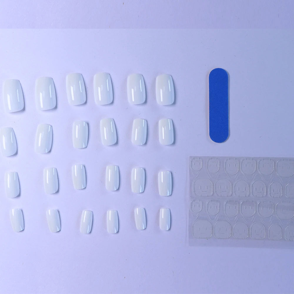 ARTAUG 24PCS Press On Nails Medium White Square Press On Nails Sweet Press On Nails korean press on nails